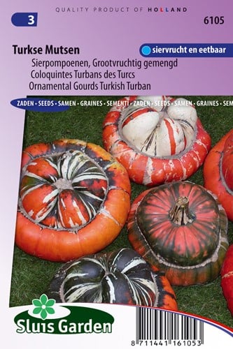 Zucche ornamentali ‘Turbanti Turchi’ mix – Cucurbita Sluis Garden