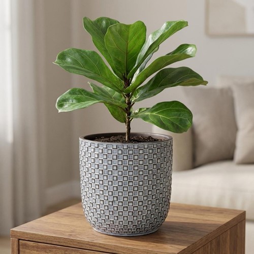 Mini vaso Relief decorato blu D7-2