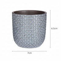 Mini vaso Relief decorato blu D7-3