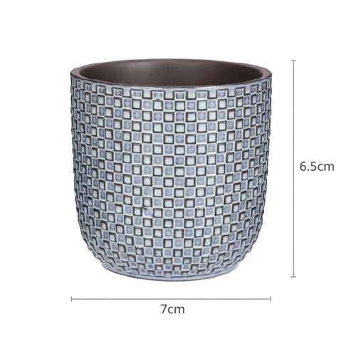 Mini pot relief blauw D7-3