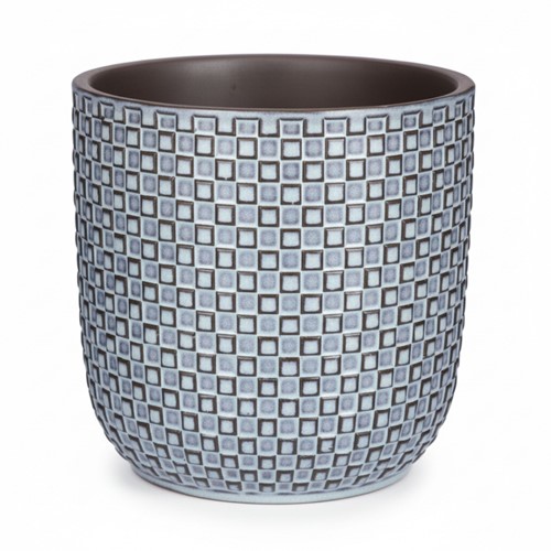 Mini vaso Relief decorato blu D7
