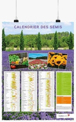 Calendario dell’ orto per la semina in lingua francese - Piegato