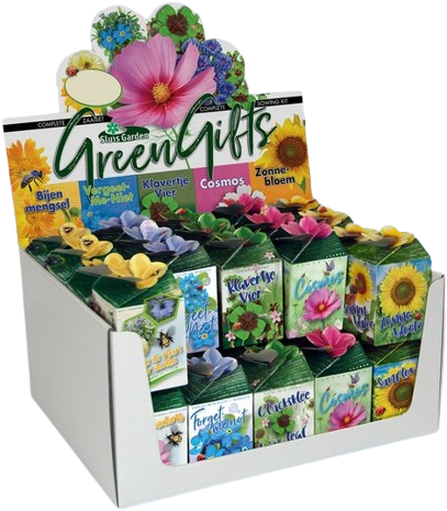 Scattole regalo assortite 40 pezzi in espositore Greengift