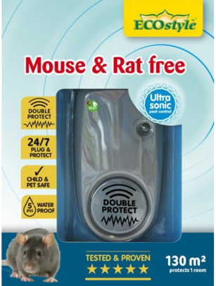 Scaccia Topi e Ratti ultrasonico Mouse & rat free 130 m2 – Ecostyle