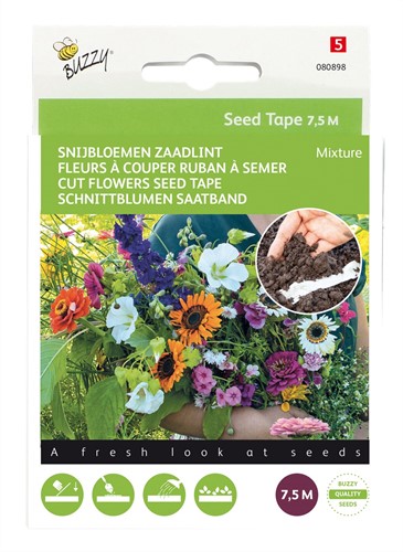 Snijbloemen mengsel Zaadlint – Buzzy Seed Tape