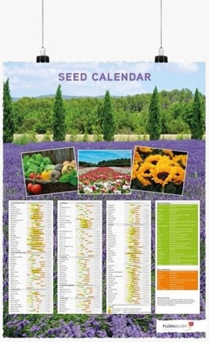 Calendario dell’ orto per la semina in lingua inglese - Arrotolato